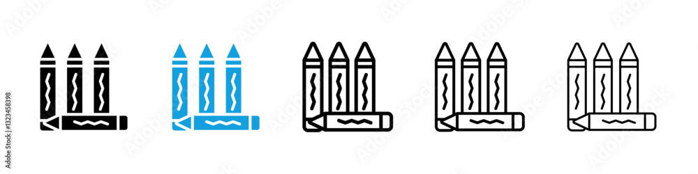 Crayon icons vector set for web designs Crayon icons vector set for web designs