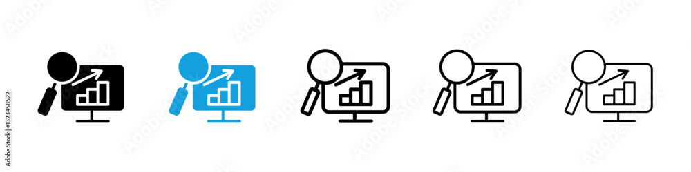 Data Analysing icons vector set for web designs Data Analysing icons vector set for web designs
