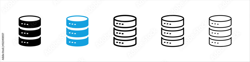 Cylinder database icons vector set for web designs Cylinder database icons vector set for web designs