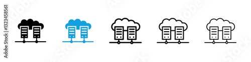 Data center icons vector set for web designs