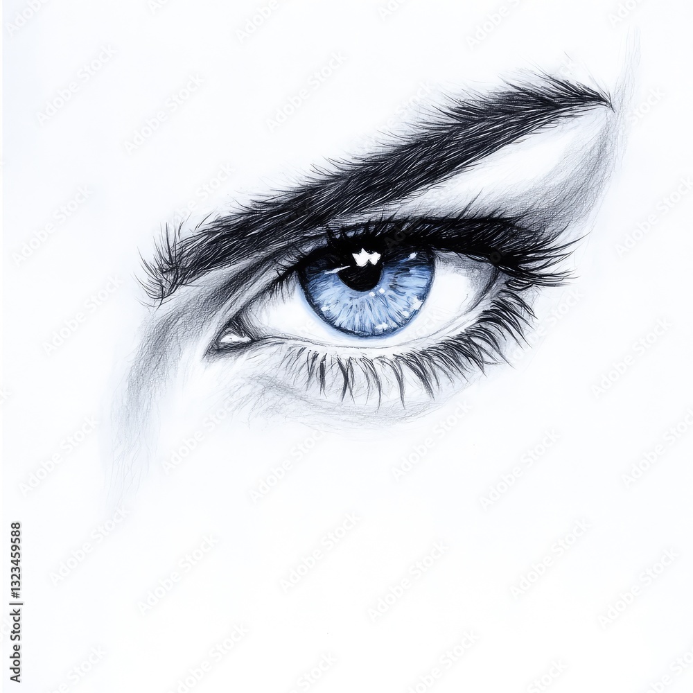 Fototapeta premium Stunning Blue Eye CloseUp HighRes Image
