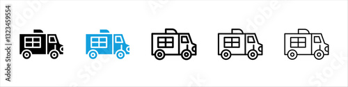 Food truck icons vector set for web designs