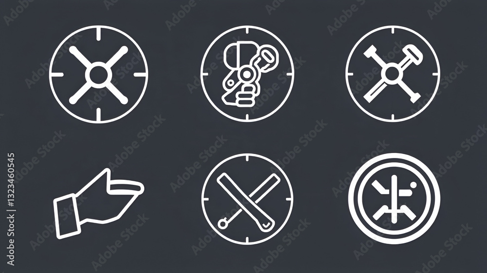 Defining icon outline set sign Defining icon outline set sign