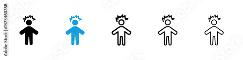 Irritated human icons vector set for web designs
