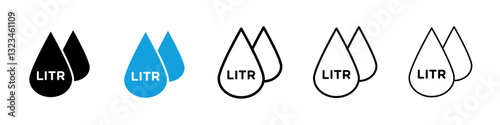 Liter icons vector set for web designs