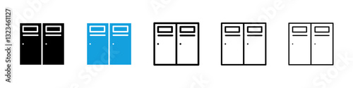 Locker icons vector set for web designs