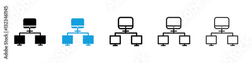 Local network icons vector set for web designs