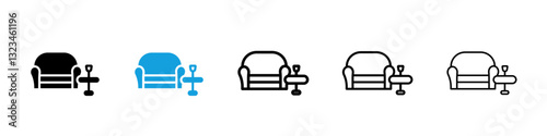 Lounge icons vector set for web designs