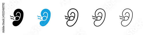 Otitis icons vector set for web designs