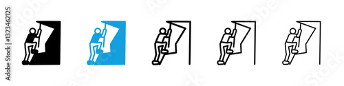 People Climbing icons vector set for web designs