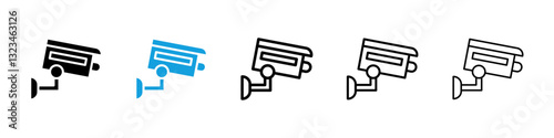 Security camera icons vector set for web designs
