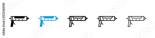 Sealants gun icons vector set for web designs