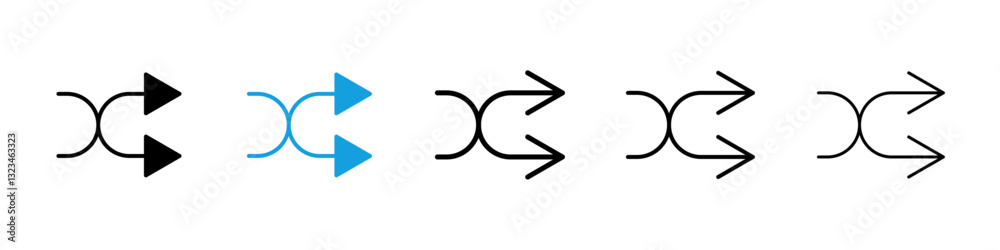 Shuffle icons vector set for web designs Shuffle icons vector set for web designs