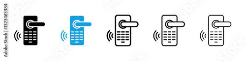 Smart lock icons vector set for web designs