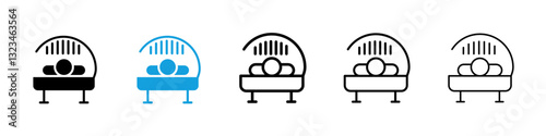 Solarium icons vector set for web designs