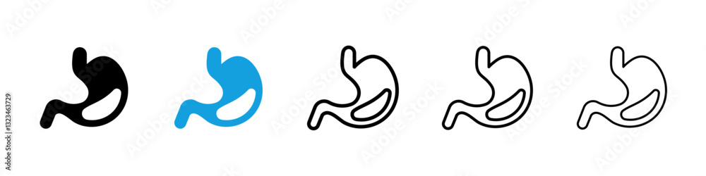 Stomach with Liquids icons vector set for web designs Stomach with Liquids icons vector set for web designs