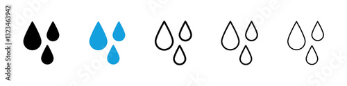 Tear drop icons vector set for web designs