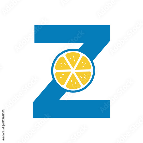 Lemon Logo Combine With Letter Z Vector Template