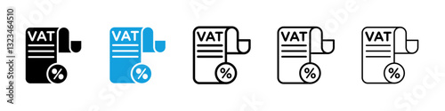 Value added tax VAT icons vector set for web designs