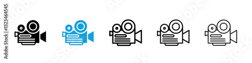 Video camera icons vector set for web designs