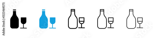 Vodka icons vector set for web designs