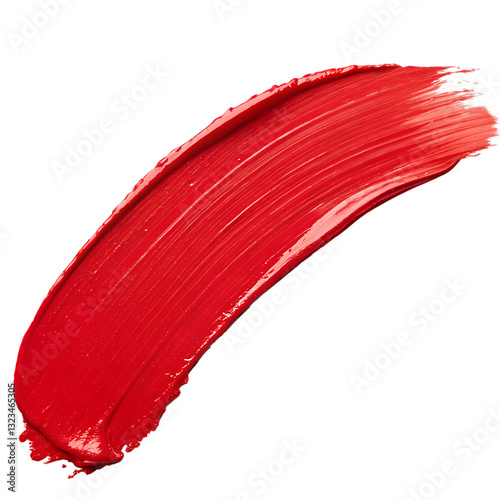 Red Paint Stroke Isolated on Transparent Background