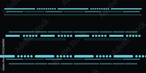 Set of sci fi blue circle user interface elements technology futuristic design modern creative on black background vector