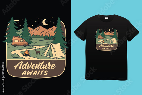 Retro summer t shirt design