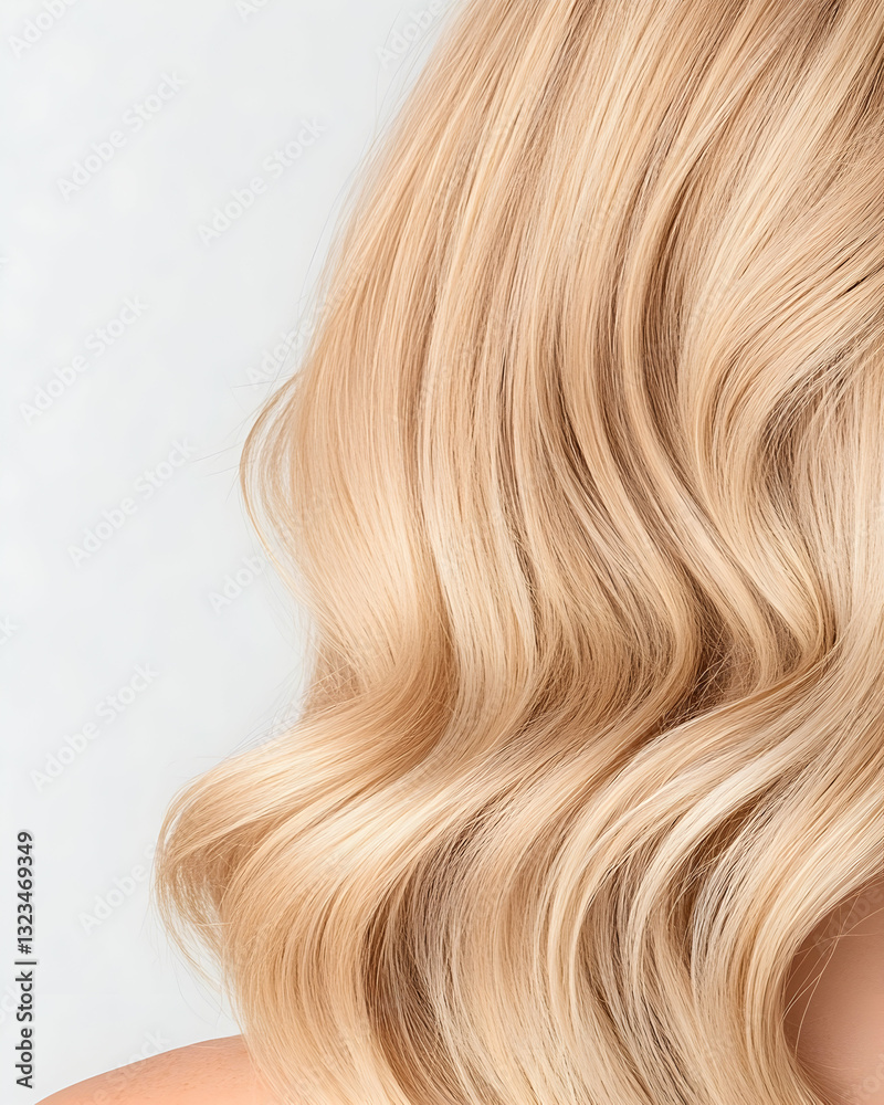 Naklejka premium Blond wavy hair close-up