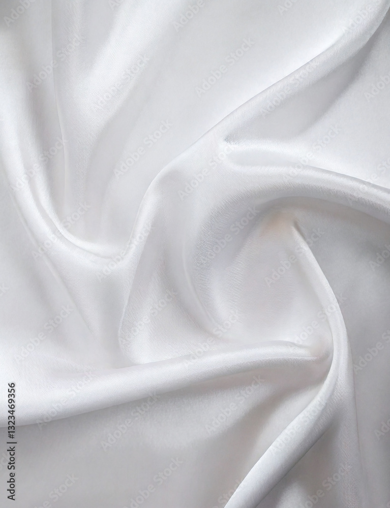 Obraz premium Shiny white fabric background with soft wrinkles