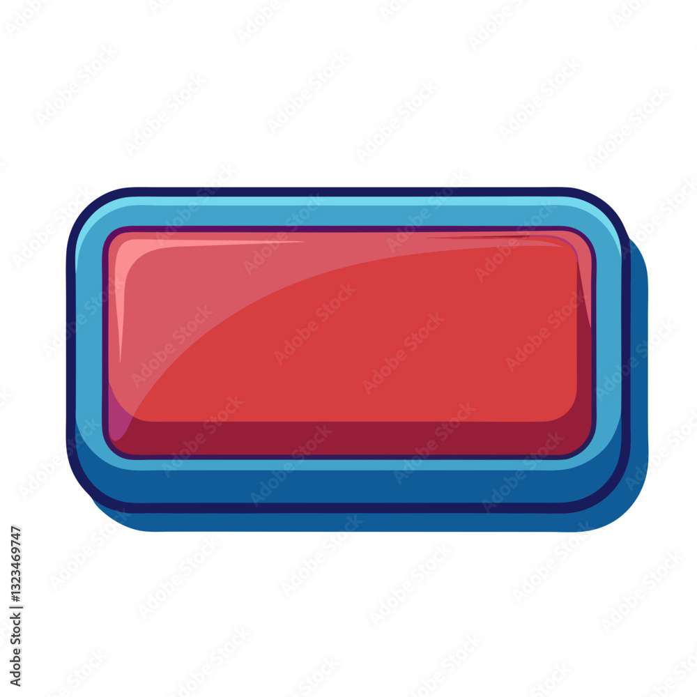blue button with a red arrow