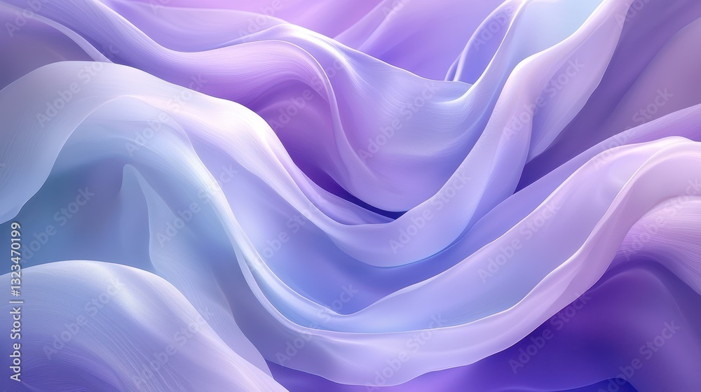 Obraz premium Soft Purple Fabric Waves Flowing in Dreamy Textured Background