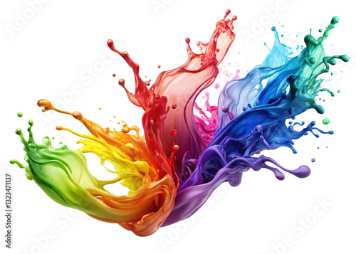 colorful paint splashes