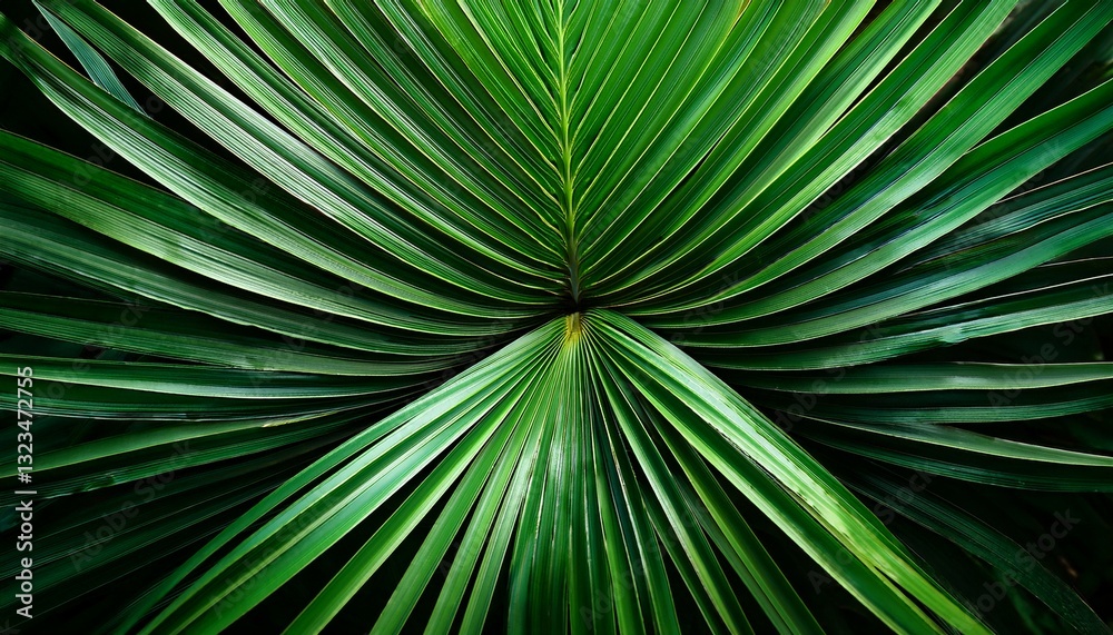 Fototapeta premium abstract green palm leaf texture nature background tropical leaf
