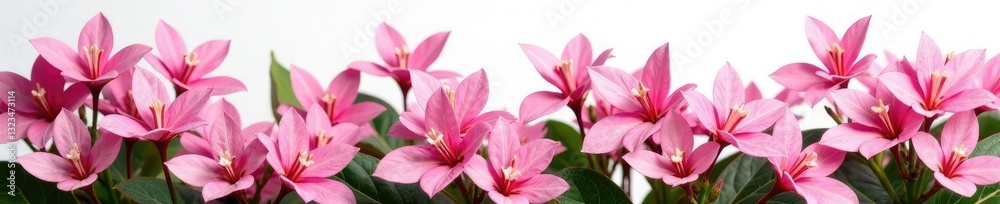 Pink syngonium leaves in a lush arrangement on a white background, nature, leafy, botanical Pink syngonium leaves in a lush arrangement on a white background, nature, leafy, botanical