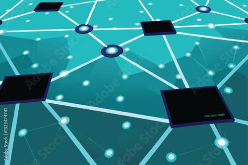 Create an abstract artwork depicting a vibrant, glowing network of interconnected lines forming the letter 'C'.  Emphasize luminescence and intricate detail.