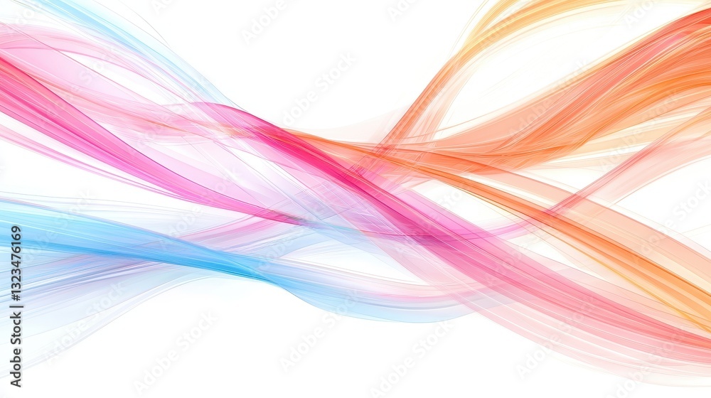 Colorful Abstract Flowing Lines in Soft Gradient Shades of Pink and Blue Colorful Abstract Flowing Lines in Soft Gradient Shades of Pink and Blue