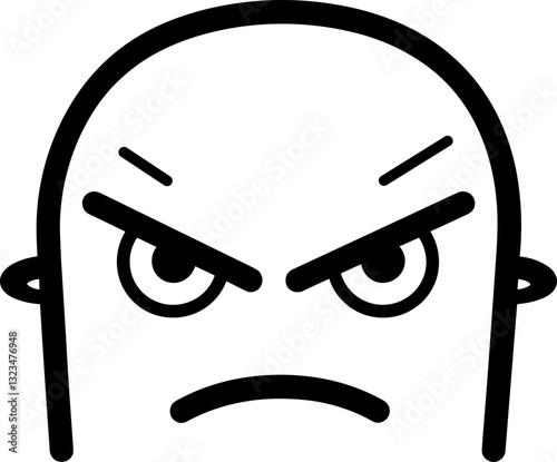 Expressive Anger: A Minimalist Graphic Illustration of Frustration and Annoyance in Bold Lines and Clean Design, Perfect for Digital Art and Iconography