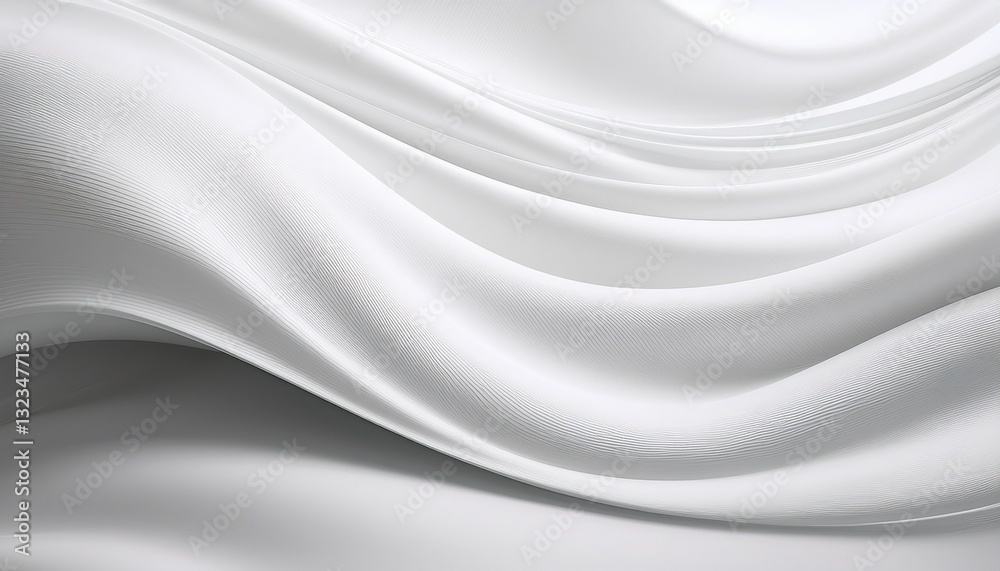 Fototapeta premium this image features a clean white abstract background with smooth flowing waves the design creates a sense of fluidity and modernity