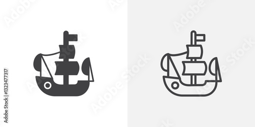Caravel icons in filled and outline versions for ui designs