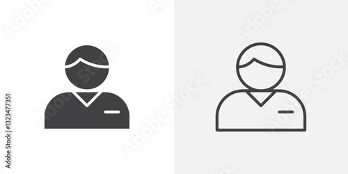 Cashier icons in filled and outline versions for ui designs
