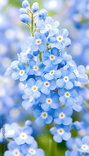 Close-up of a cluster of forget-me-nots