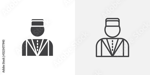 Concierge icons in filled and outline versions for ui designs