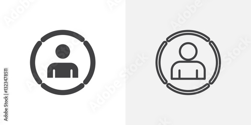 Demographics icons in filled and outline versions for ui designs