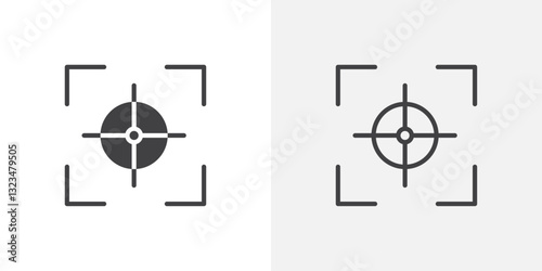 Focus icons in filled and outline versions for ui designs