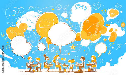 Creative Doodle Illustrations of Education and Learning Concepts.