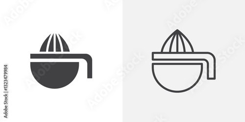 Hand Juicer icons in filled and outline versions for ui designs