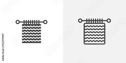 Handloom icons in filled and outline versions for ui designs