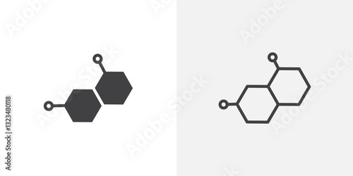 Hormones icons in filled and outline versions for ui designs