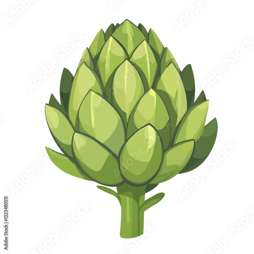 Simple flat 2D icon fresh artichoke isolated on transparent background, vector, vector, flat design, animation design, simple flat 2D icon, clipart
